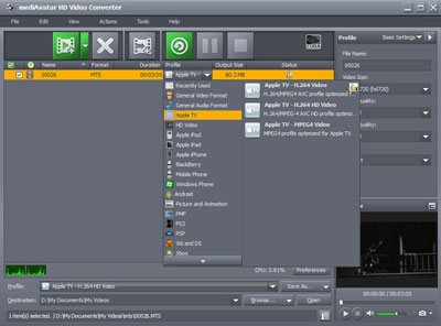 mediAvatar HD video converter for mac